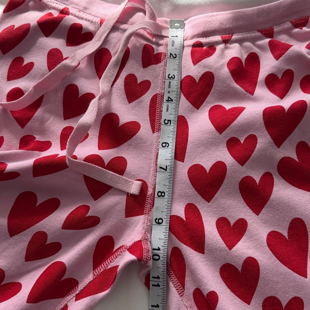 Hanna Andersson Pink Pajama Set with Red Hearts Adult Small Valentine’s Day - Picture 11 of 14